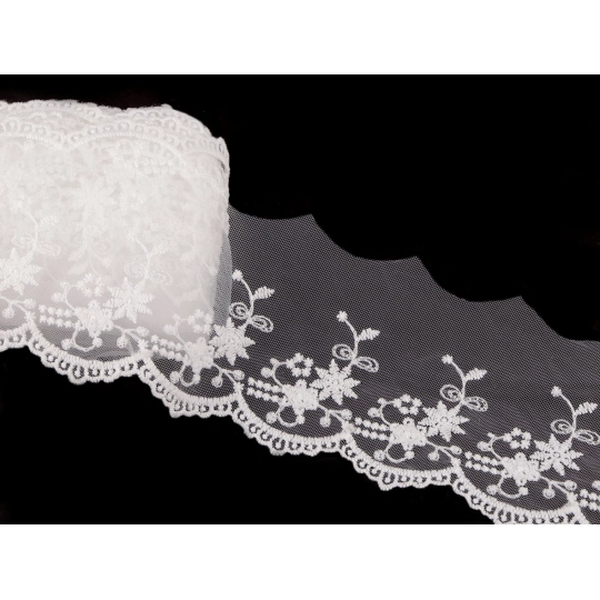 Vyšívaná čipka na monofile šírka 70 mm - 13.5 m | Mimib