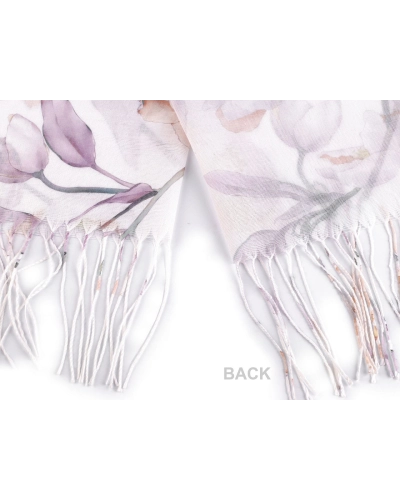 Letná šatka / šál so strapcami kvety 70x180 cm - 1 ks | Mimib