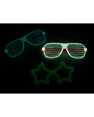 Párty / karnevalové okuliare neónové svietiace v tme - 1 ks | Mimib