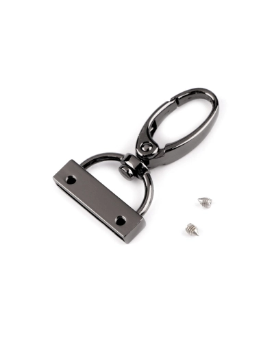 Kovová karabína otočná s koncovkou na popruh, prievlak 25 mm - 1 ks | Mimib