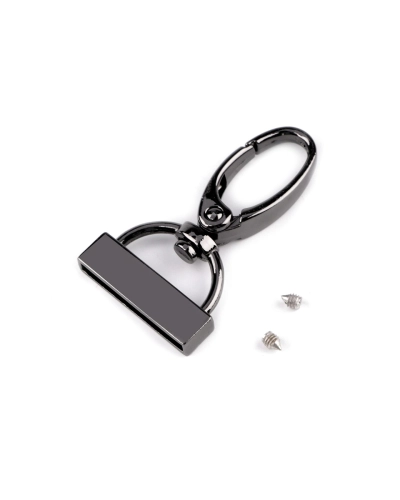 Kovová karabína otočná s koncovkou na popruh, prievlak 25 mm - 1 ks | Mimib