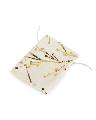 Darčekové vrecúško 10x13 cm zamatové, metalické vetvičky - 10 ks | Mimib