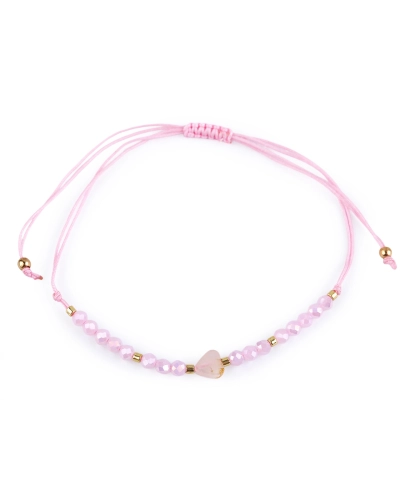 Náramok shamballa srdce a brúsené korálky s AB efektom - 1 ks | Mimib