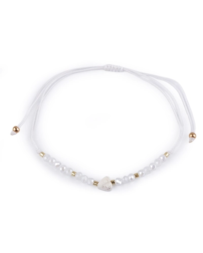 Náramok shamballa srdce a brúsené korálky s AB efektom - 1 ks | Mimib