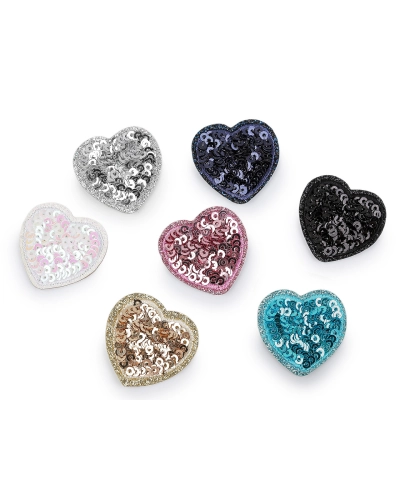 Nažehlovačka srdca s flitrami - 10 ks | Mimib