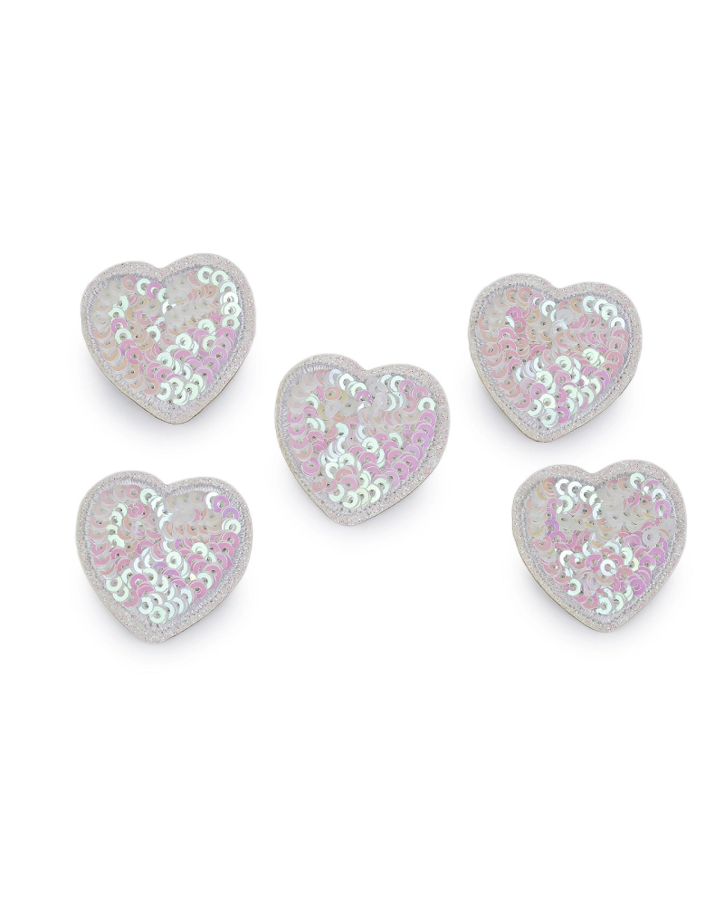 Nažehlovačka srdca s flitrami - 10 ks | Mimib