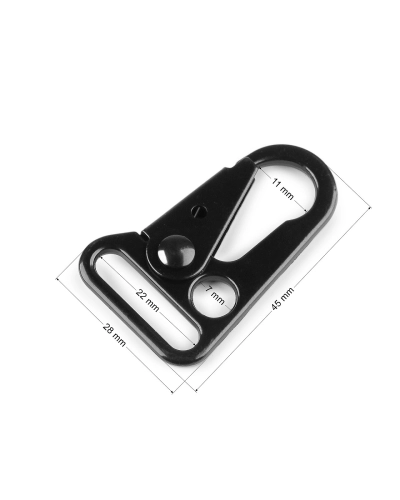 Kovová karabína, prievlak 22 mm - 1 ks | Mimib