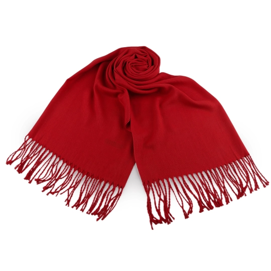 Šatka / šál jednofarebný so strapcami 65x175 cm - 1 ks | Mimib