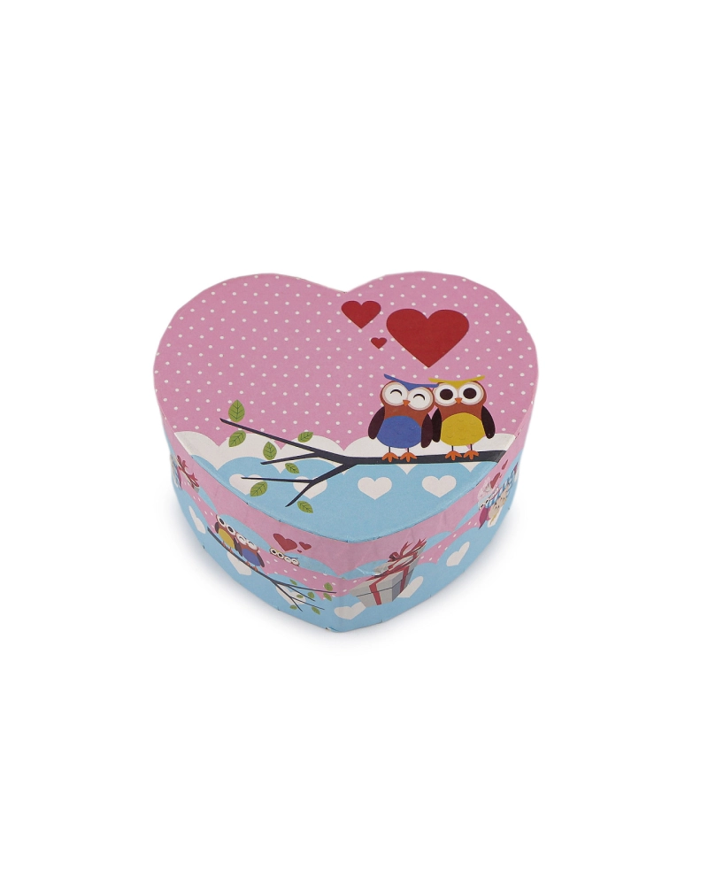 Darčeková krabička srdce sova 11,5x10 cm - 1 ks | Mimib
