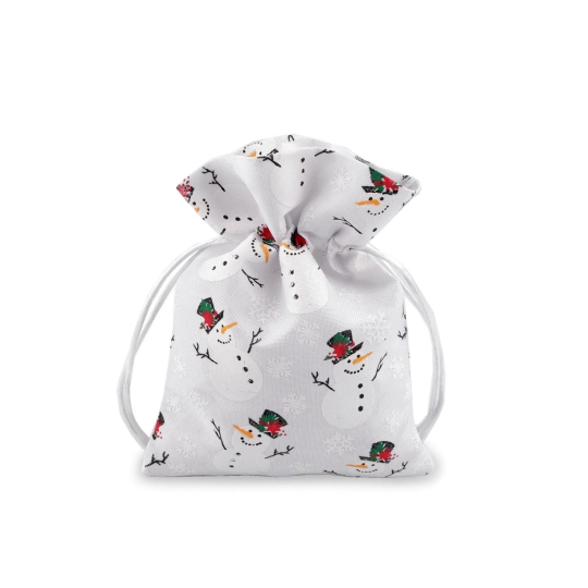 Vianočné darčekové vrecko snehuliak 13x18 cm - 1 ks | Mimib