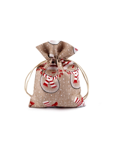 Vianočné darčekové vrecko snehuliak 13x18 cm - 1 ks | Mimib