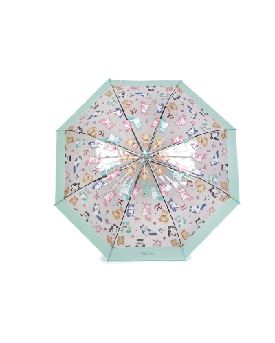 Dámsky / dievčenské priehľadný vystreľovací dáždnik mačky - 1 ks | Mimib