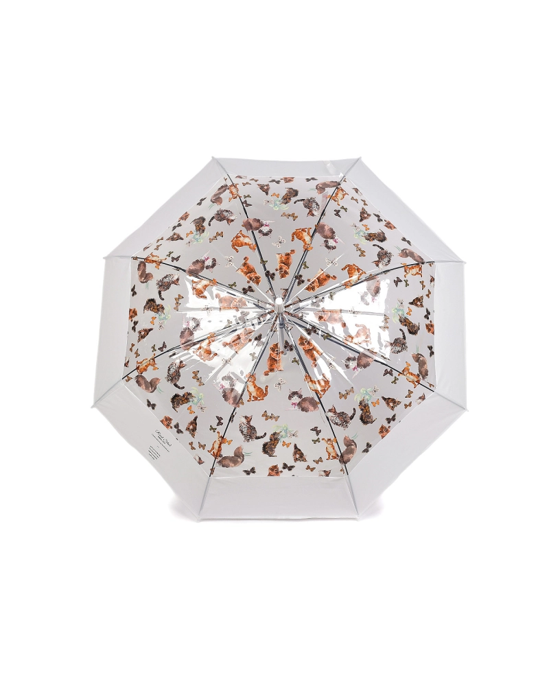 Dámsky / dievčenské priehľadný vystreľovací dáždnik mačky - 1 ks | Mimib