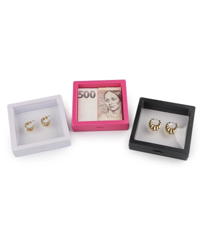 Rámček / krabička s priehľadnou fóliou k originálnemu darčekovému baleniu 9x9 cm - 1 ks | Mimib