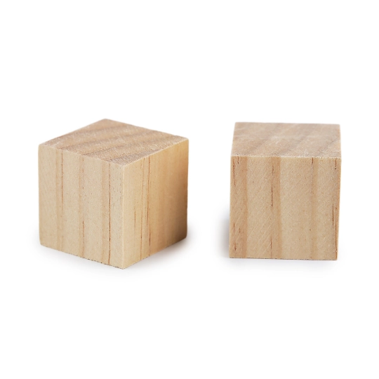 Drevená kocka - polotovar na dotvorenie 2,5x2,5 cm - 10 ks | Mimib