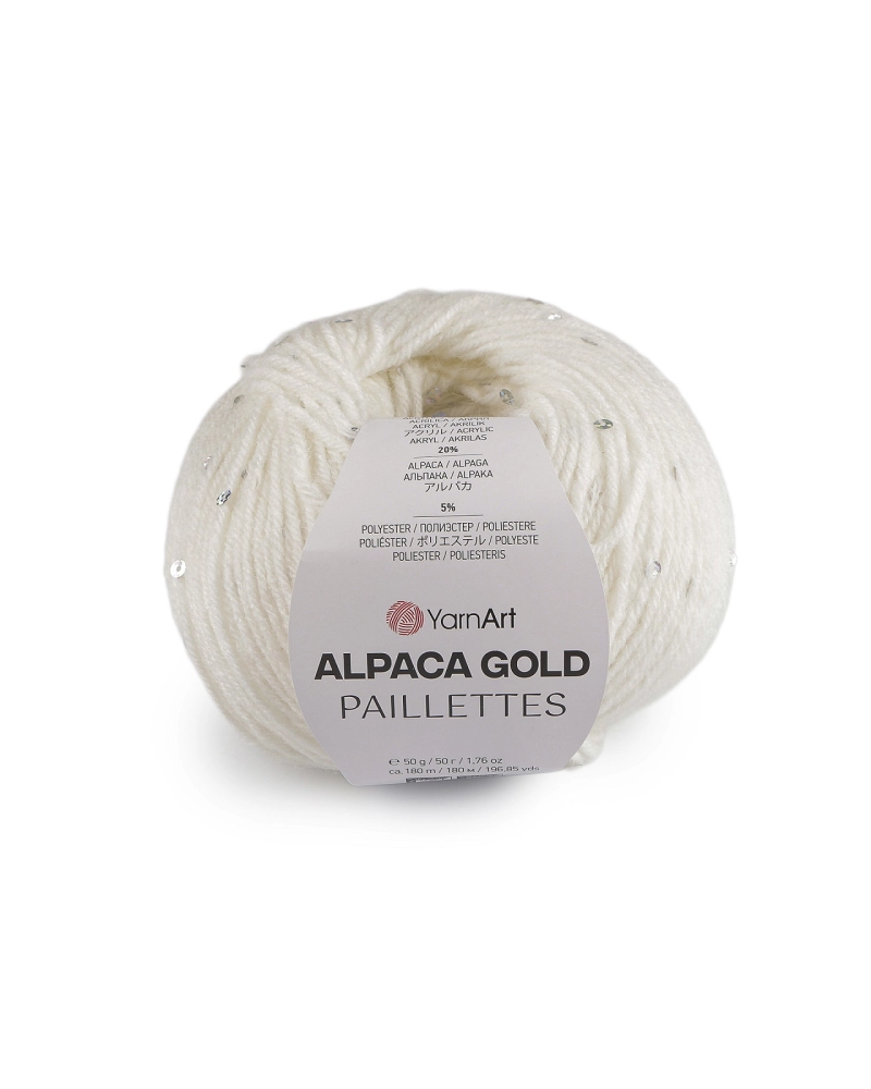 Pletacia priadza Alpaca Gold s flitrami 50 g - 1 ks | Mimib