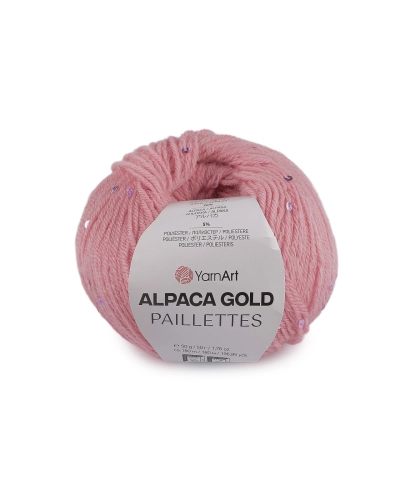 Pletacia priadza Alpaca Gold s flitrami 50 g - 1 ks | Mimib