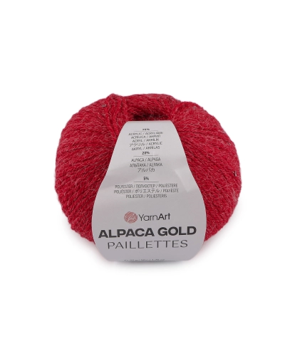 Pletacia priadza Alpaca Gold s flitrami 50 g - 1 ks | Mimib