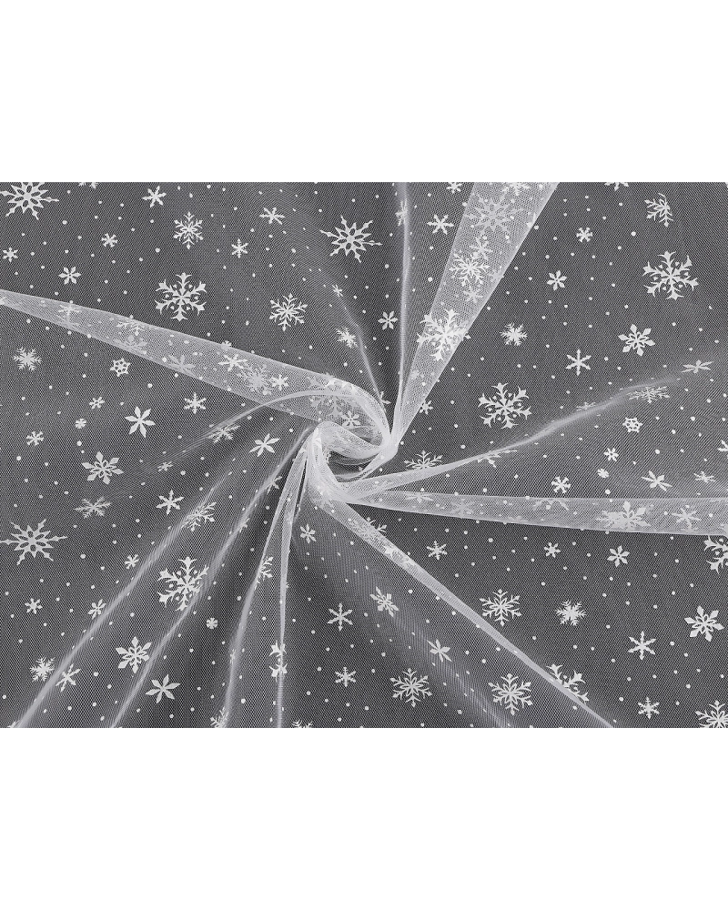 Tyl odevný / dekoračný vianočné vločky - 1 m | Mimib
