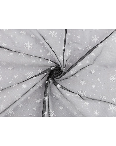 Tyl odevný / dekoračný vianočné vločky - 1 m | Mimib