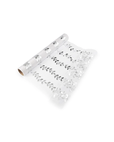 Vianočná organza s potlačou - cezmína, šírka 36 cm - 4.5 m | Mimib