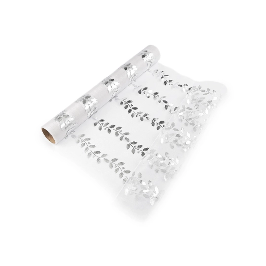 Vianočná organza s potlačou - cezmína, šírka 36 cm - 4.5 m | Mimib