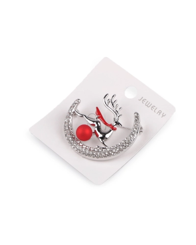 Brošňa s brúsenými kamienkami jeleň - 1 ks | Mimib