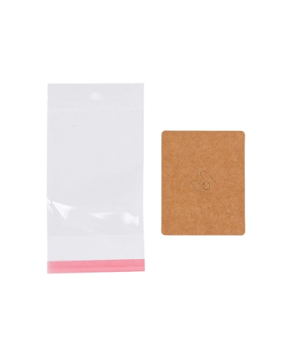 Papierová karta na brošňu s vreckom s eurozávesom 6x7,5 cm - 20 sada | Mimib