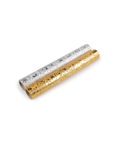 Vianočná organza s potlačou - vločka, šírka 36 cm - 4.5 m | Mimib