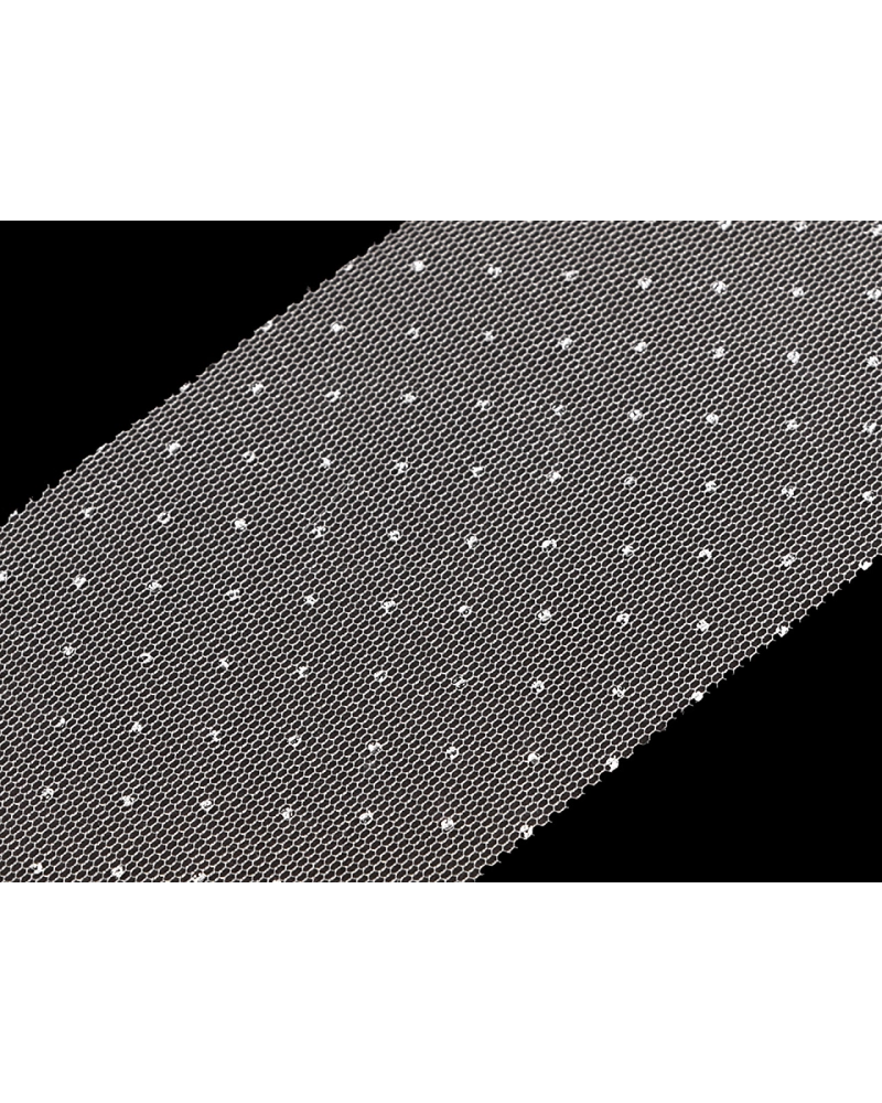 Tylová stuha so striebornými bodkami šírka 75 mm - 22.5 m | Mimib