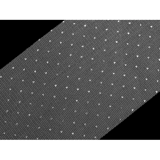 Tylová stuha so striebornými bodkami šírka 10 cm - 22.5 m | Mimib