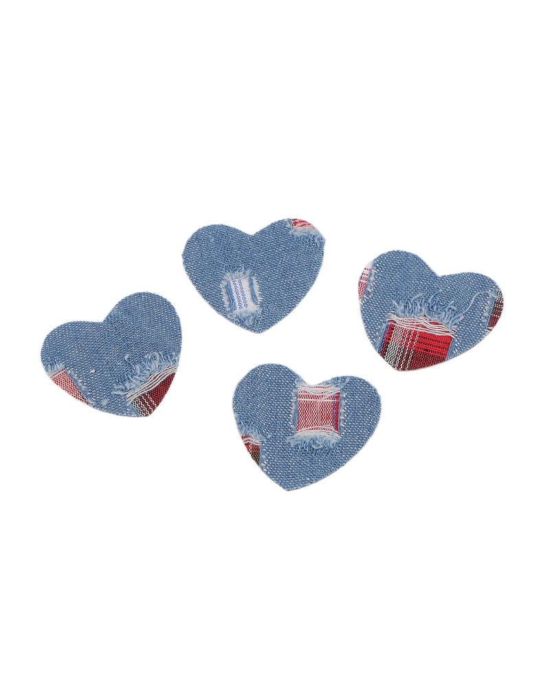 Nažehlovačka srdce jeans - 10 ks | Mimib
