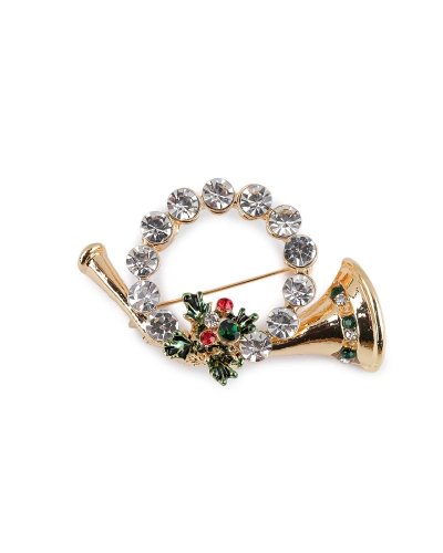 Vianočná brošňa s brúsenými kamienkami - 1 ks | Mimib