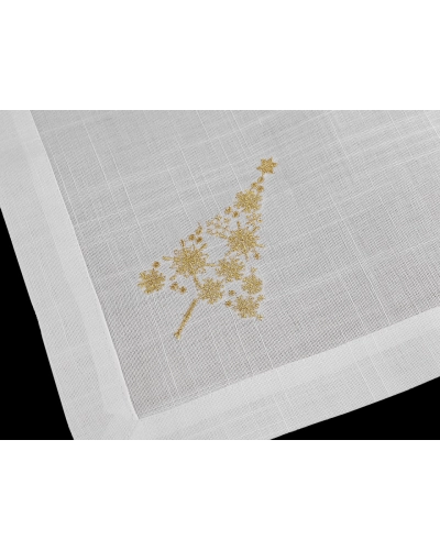 Prestieranie textilné, lurexová výšivka vianočný stromček 42x42 cm - 2 ks | Mimib