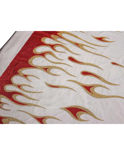 Tyl odevný s plameňmi a glitrami - 1 m | Mimib