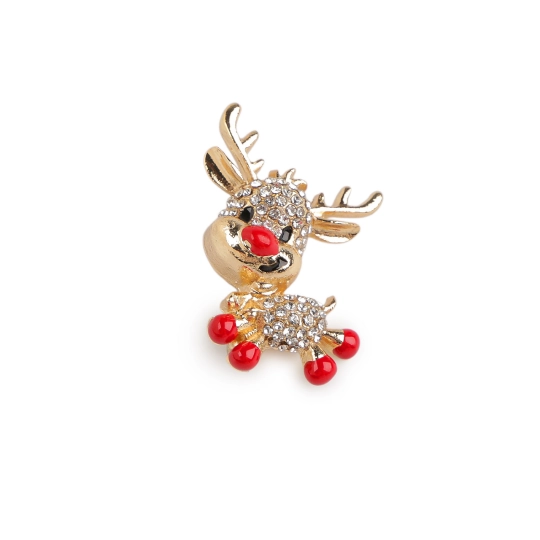 Brošňa s brúsenými kamienkami sob - 1 ks | Mimib