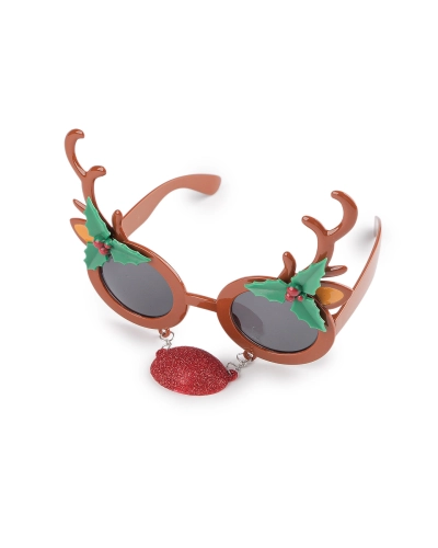 Vianočné párty / karnevalové okuliare snehuliak, sob s nosom - 1 ks | Mimib