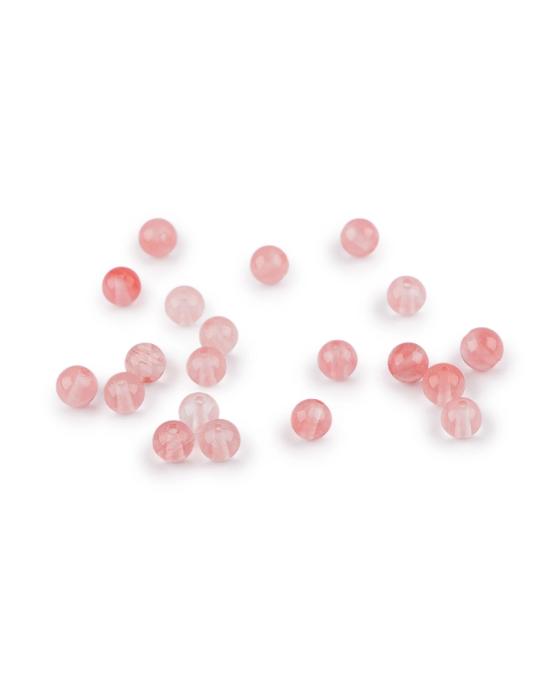 Čerešňový kremeň syntetický, minerálne korálky Ø5 mm - 20 ks | Mimib