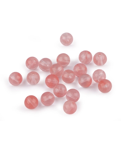 Čerešňový kremeň syntetický, minerálne korálky Ø7 mm - 20 ks | Mimib