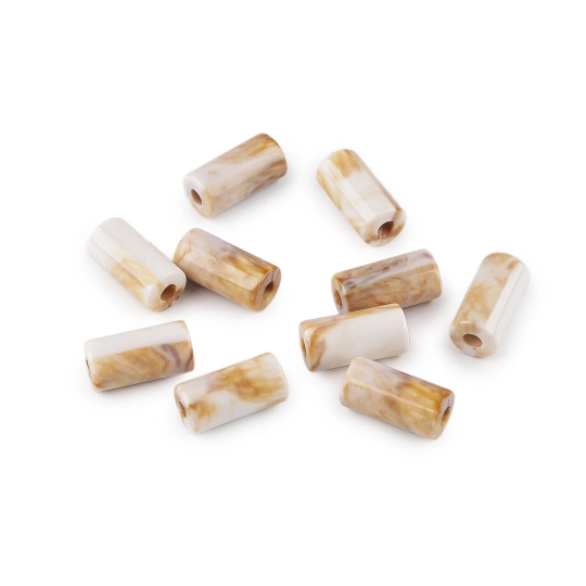 Plastové korálky valček imitujúci mramor 11x22 mm - 10 ks | Mimib