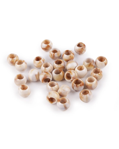 Plastové korálky s veľkým prievlakom imitujúci mramor 10x12 mm - 20 g | Mimib