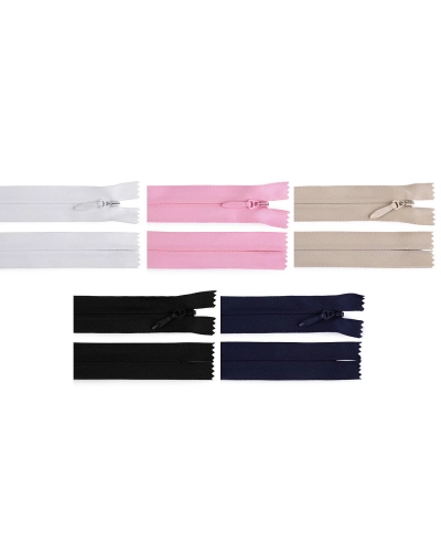 Špirálový zips skrytý No 5 dĺžka 60 cm pevný - 1 ks | Mimib