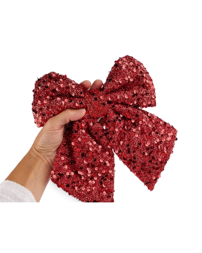 Vianočná mašľa s flitrami 21x24 cm - 1 ks | Mimib