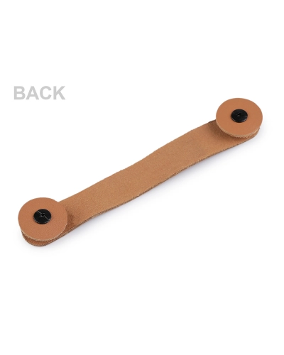 Kožené ucho / úchytka na košíky a veká so skrutkovacím nitom 2x15 cm - 1 ks | Mimib