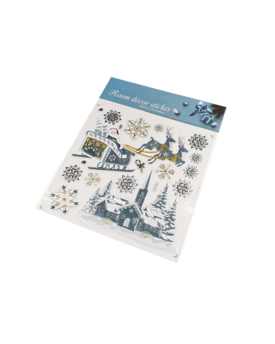 Vianočné samolepky plastické 3D na okná a dvere - 1 kar. | Mimib