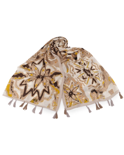 Šatka / šál / pléd s kvetmi a strapcami 80x180 cm - 1 ks | Mimib