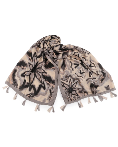 Šatka / šál / pléd s kvetmi a strapcami 80x180 cm - 1 ks | Mimib