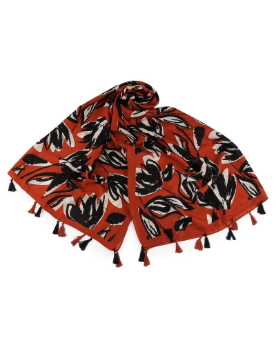 Šatka / šál / pléd s kvetmi a strapcami 80x180 cm - 1 ks | Mimib