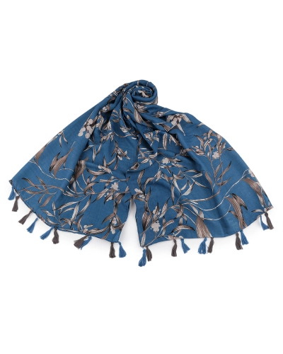 Šatka / šál / pléd s kvetmi a strapcami 80x180 cm - 1 ks | Mimib