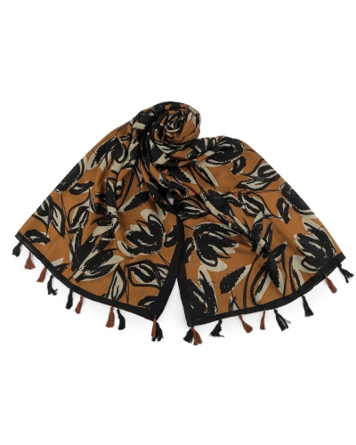 Šatka / šál / pléd s kvetmi a strapcami 80x180 cm - 1 ks | Mimib